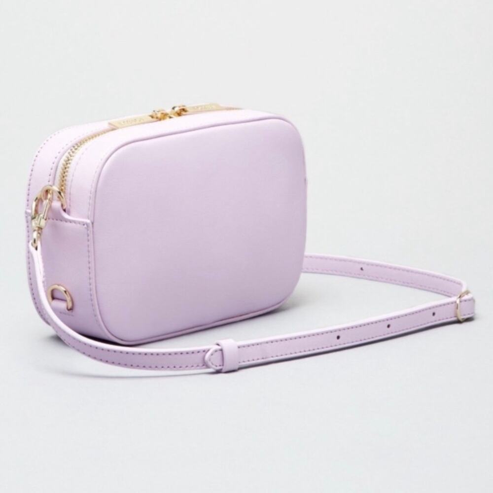 Pop & Suki Lavender 'Madison' Leather Camera Crossbody Bag